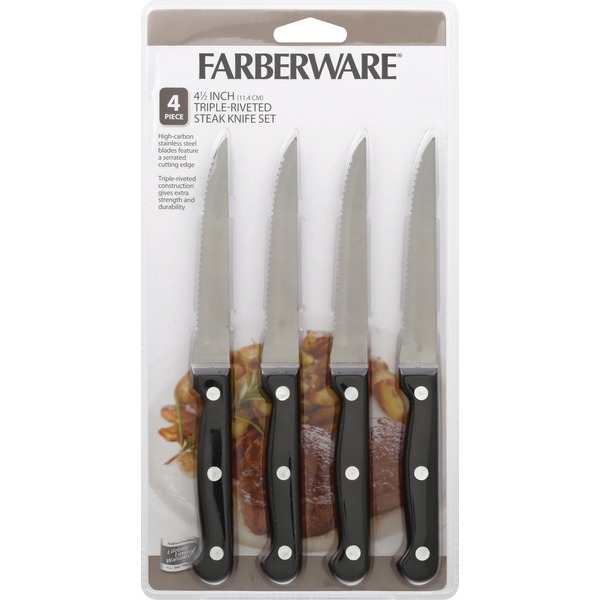Farberware Steak Knife Set, TripleRiveted, 4.5 Inch (4 each) Instacart