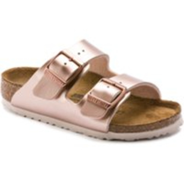 BIRKENSTOCK Girls' Arizona Metallic Slip-On Sandals - Electric Metallic Copper