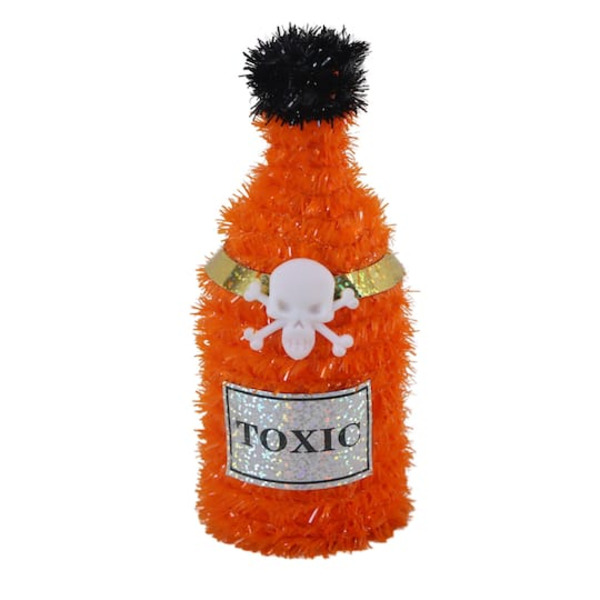 Ashland Orange Tinsel Poison Bottle Decoration