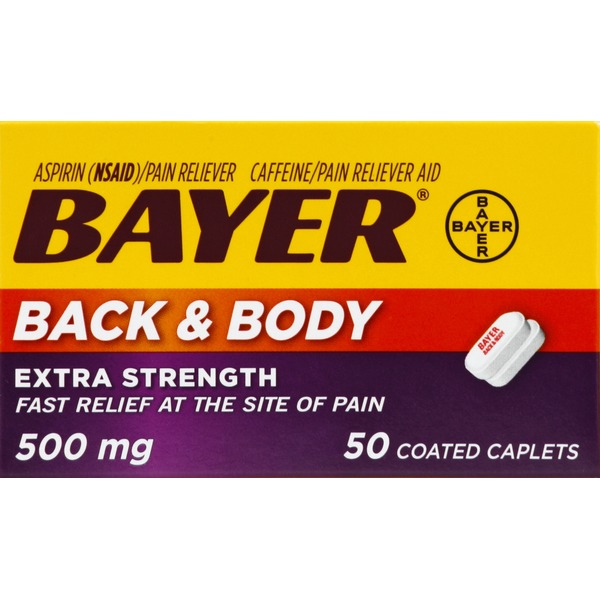 Bayer Back & Body, Extra Strength, 500 mg, Coated Caplets (50 ct