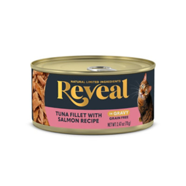 Reveal Natural Wet Cat Food, Tuna Fillet with Salmon in Gravy