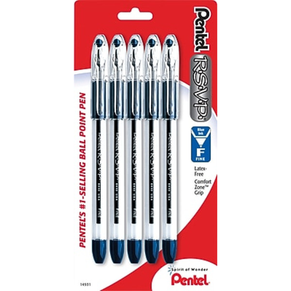Pentel R.S.V.P. 0.7mm Blue Ballpoint Stick Pen