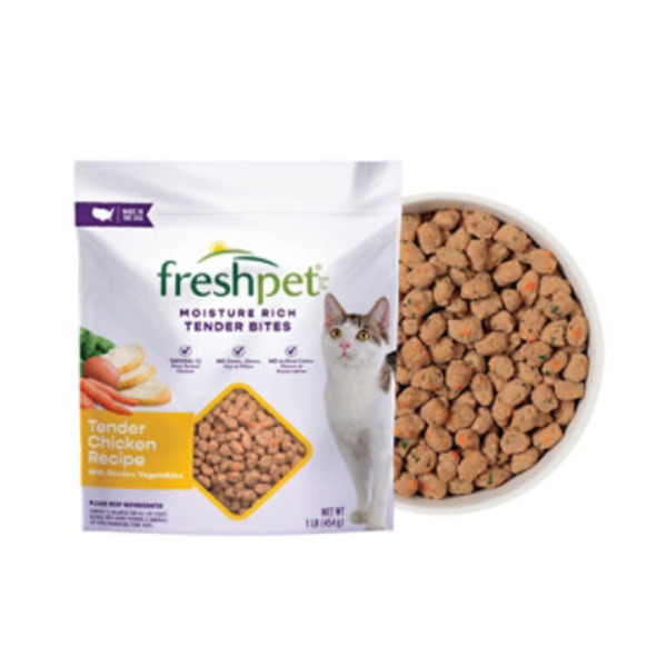 Freshpet Fresh Cat Food, Moisture Rich Tender Bites, Tender Chicken Recipe