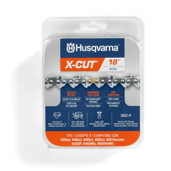 Husqvarna X-Cut SP33G 72 Link Replacement Chainsaw Chain For 18-in , 0.05-in Gauge , .325-in Pitch