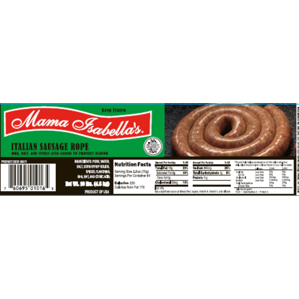 Mama Isabella Italian Rope Sausage - 10 lbs