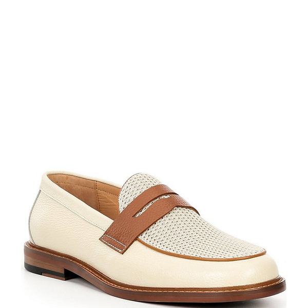 Marc Nolan Men's Calum Pebble Leather and Mesh Penny Loafers