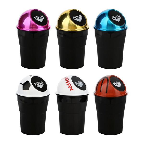 Driver's Choice Mini Vehicle Garbage Can with Lid, 6.75 x 3.75 in