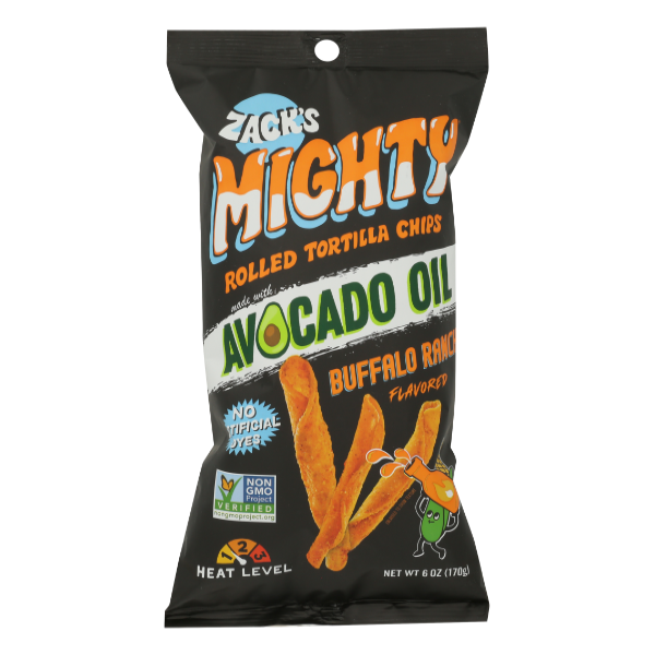 Zack's Mighty Avocado Oil Rolled Tortilla Chips - Buffalo Ranch