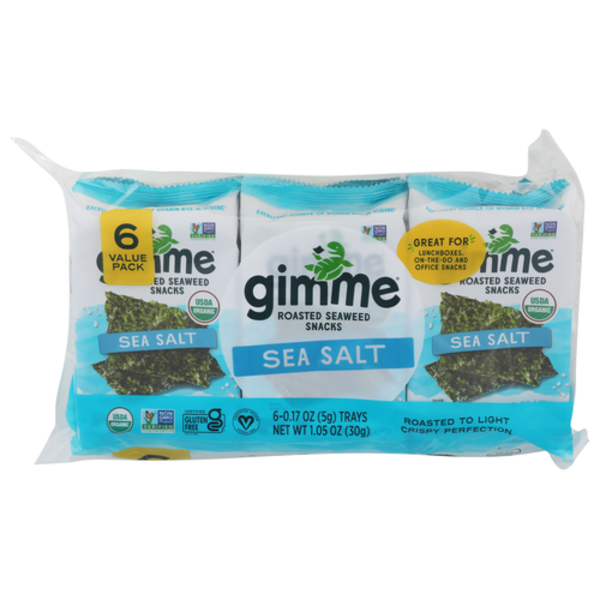 Gimme Health Foods Organic Sea Salt Roasted Seaweed 6 Pack