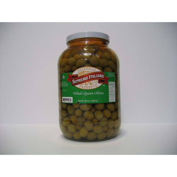 Supremo Italiano - Whole Plain Queen Olives, 160 ct - gallon