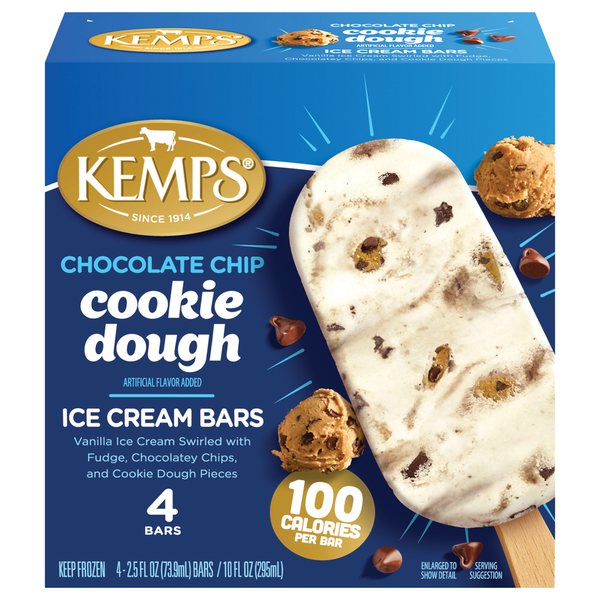 Kemps Chocolate Chip Cookie Dough Ice Cream Bars Same-Day Delivery