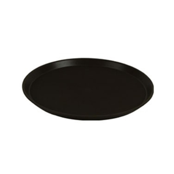 Thunder - Black Round Slip-Resistant Serving Tray 16" 1/