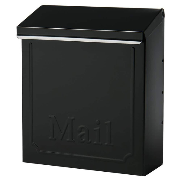 Architectural Mailboxes Townhouse Black, Medium, Galvanized Steel, Locking, Vertical, Wall Mount Mailbox