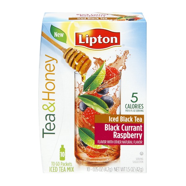 Lipton Tea & Honey Black Currant Raspberry Iced Black Tea ToGo Packets
