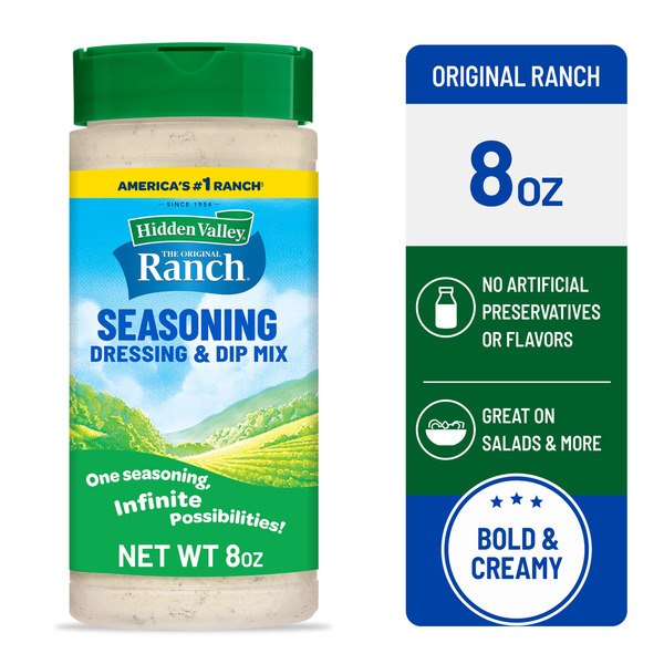 Hidden Valley Original Ranch Seasoning, Dressing and Dip Mix, Shaker Canister Same-Day Delivery or Pickup