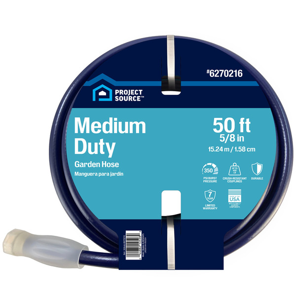 Project Source 5/8-in x 50-ft Medium -Duty Vinyl Blue Hose