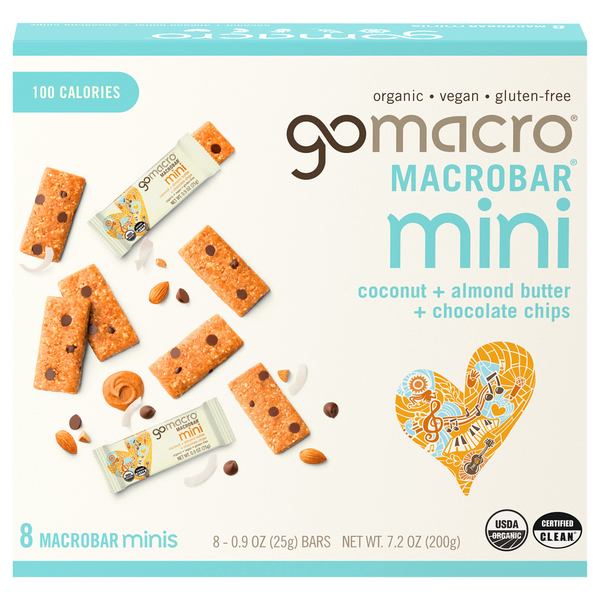 Gomacro Coconut Almond Butter Chocolate Chip Go Macro Mini Bars 8