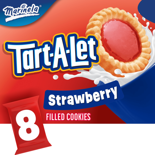 Marinela Tart-A-Let, 8 ct, Strawberry, Filled Cookies, Cookies, 14.08 oz