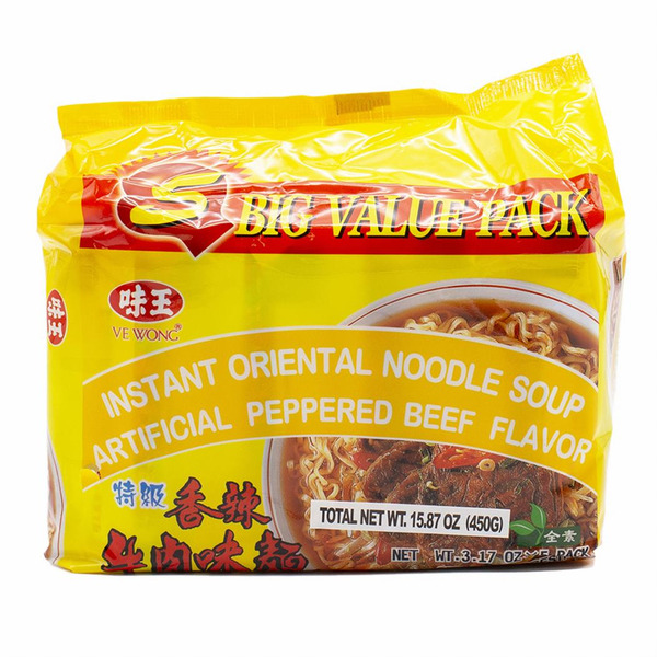 Ve Wong Artificial Peppered Beef Flavor Instant Oriental Instant Noodle Soup