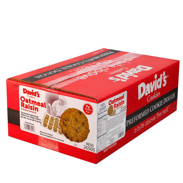 Frozen David's Cookies - Oatmeal Raisin Cookie Dough, 1.5 oz each - 120 ct