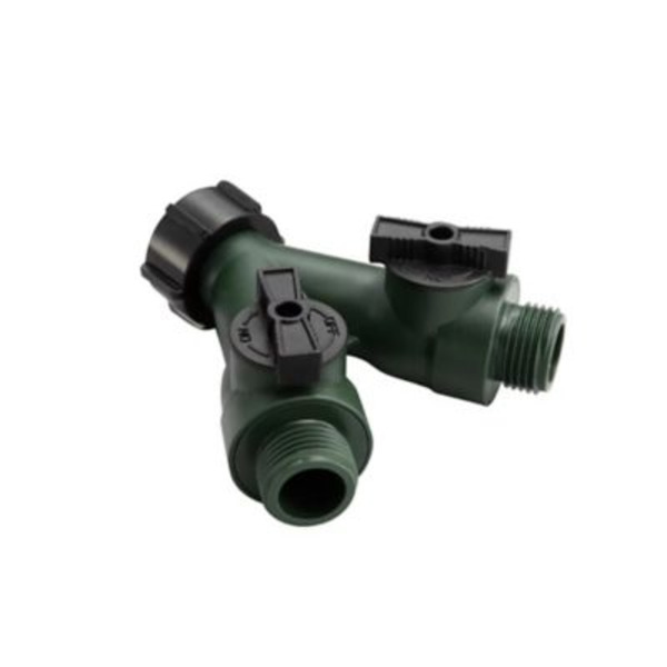 Ground Work 3/4 in. Dual Nylon Hose Connector with Shutoff
