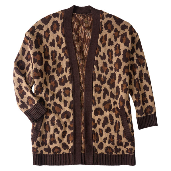 LGB風 archive leopard drape cardigan お兄系 Serra Long Layer Cardigan, Brown, L Same-Day Delivery or Pickup | ALDI