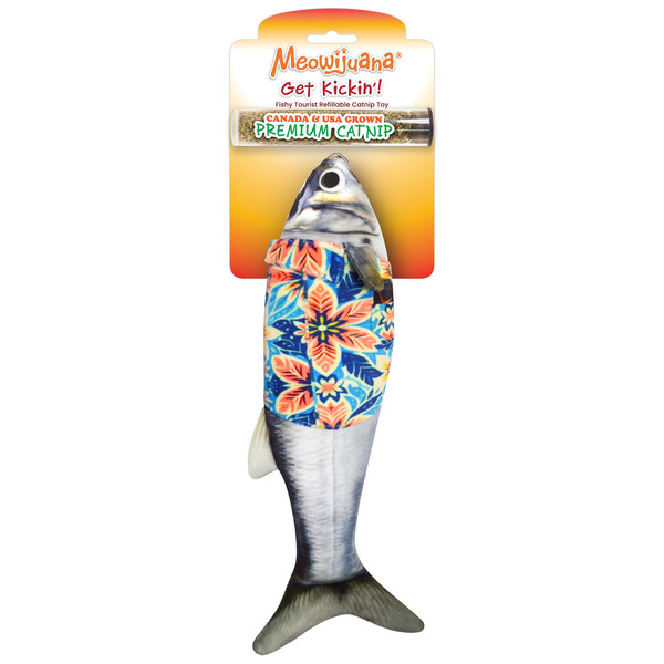 Meowijuana Get Kickin' Big Fishy Tourist Catnip Kicker Cat Toy, Large