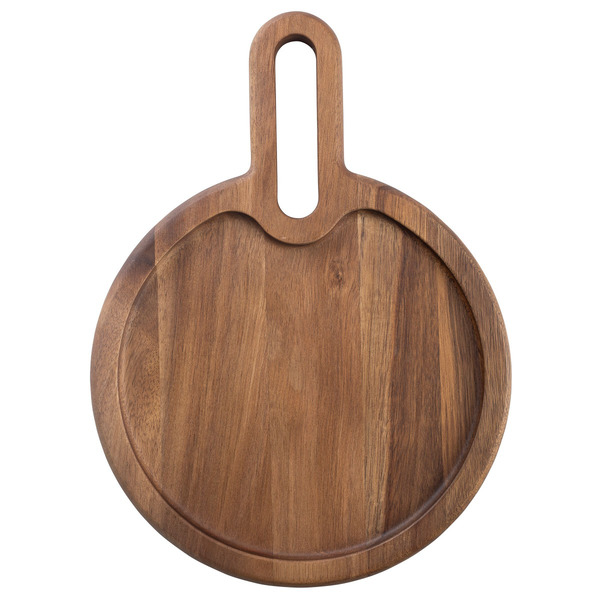 Tablecraft - Acacia Wood Round Serving Tray - 13.75in x10in x.75in, 8pk