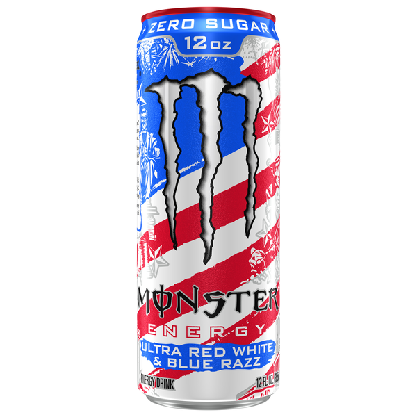Monster Ultra Red White & Blue Razz Energy Drink