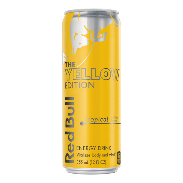 Red Bull Yellow Edition Energy Drink, Tropical, 114mg Caffeine, 12