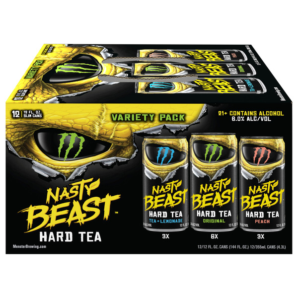 Monster Energy Nasty Beast Hard Tea Energy Drink Variety Pack Same