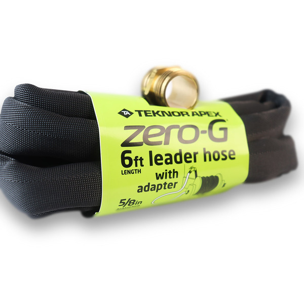 Zero-G With Adaptor 5/8-in x 6-ft Premium -Duty Kink Free Woven Gray Leader Hose