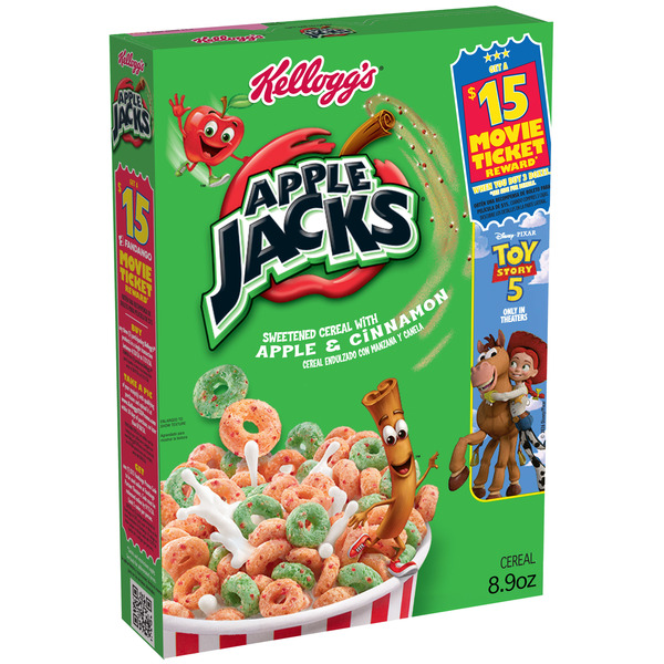 Kellogg's Apple Jacks Breakfast Cereal, Kids Cereal, Family Breakfast, Original,  Box (1 Box)