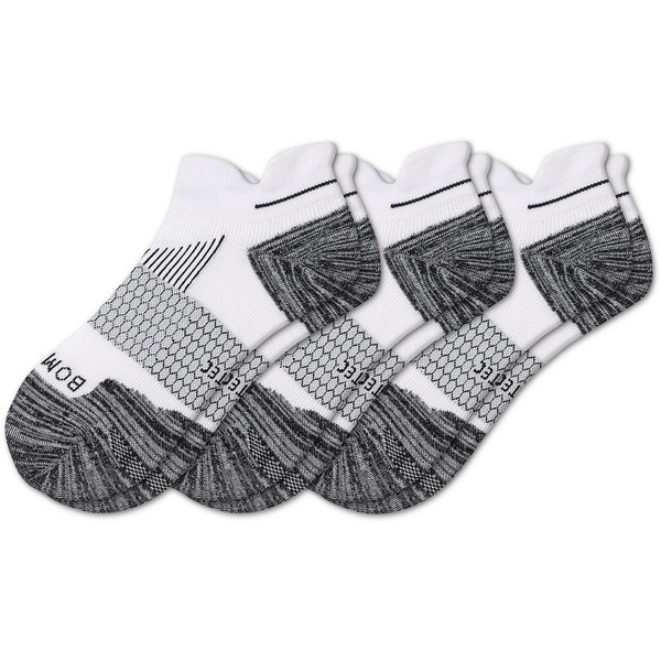 Bombas Performance Running Ankle Socks, One Size - White