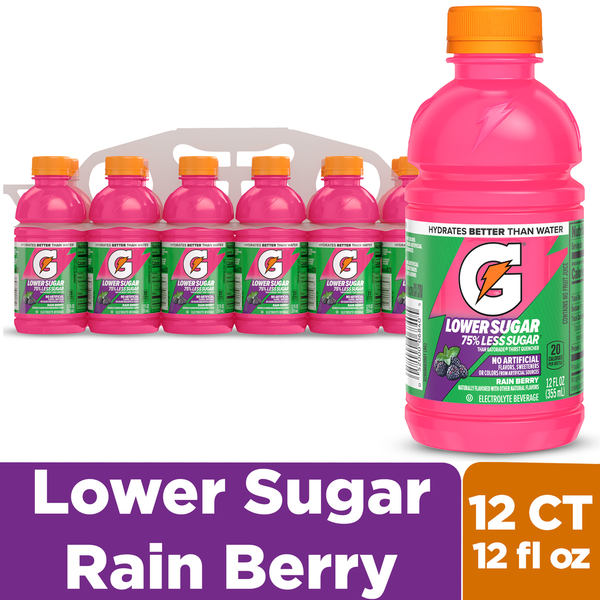 Gatorade Lower Sugar Rain Berry Sports Drink Mini Multipack Bottles