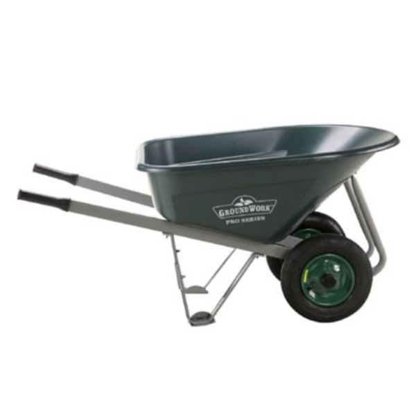 Ground Work 8 cu. ft. 600 lb. Capacity Mega-Load Wheelbarrow