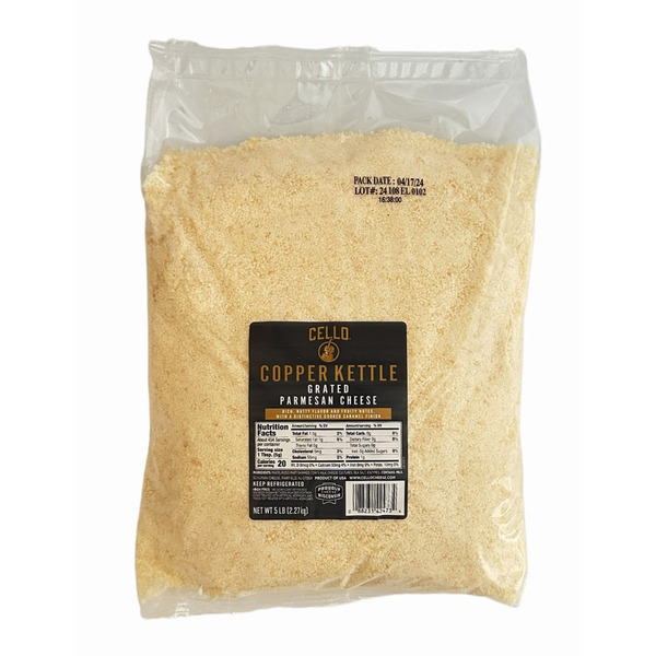 Cello Copper Kettle Grated Parmesan Cheese - 5 lbs