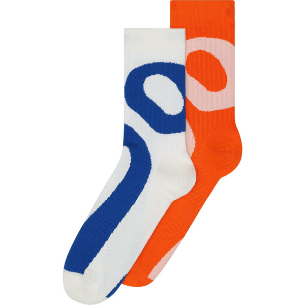 ON Liquid Logo High Socks, L - Ivory & Flame