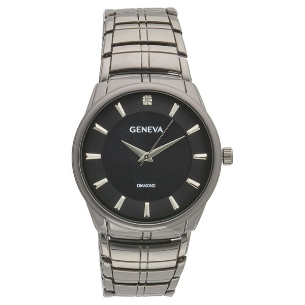GE neva Diamond Accent Slim Case Men's Watch - Gunmetal
