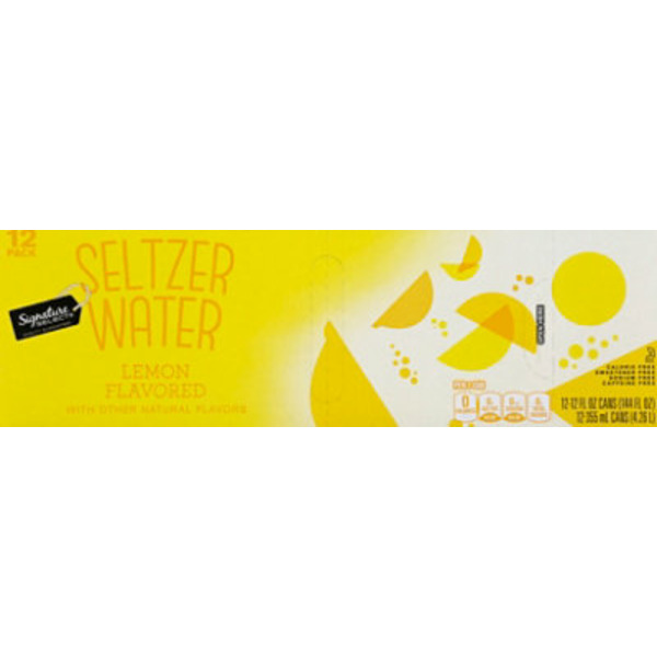 Safeway Signature SELECT Seltzer Water, Lemon, 12 Pack SameDay