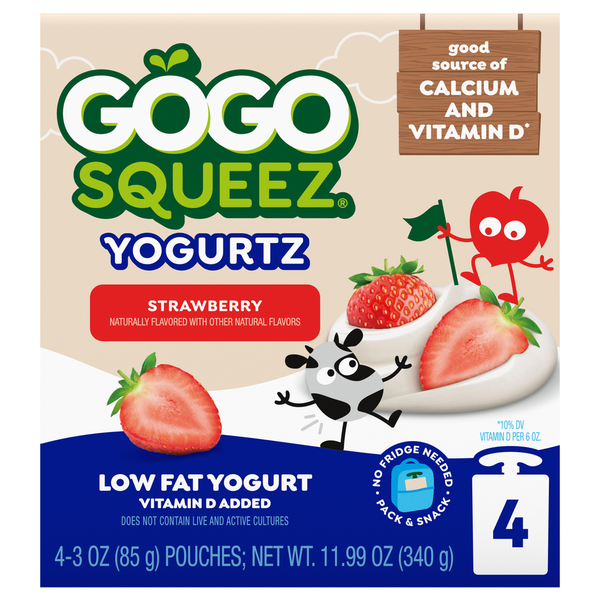 ゆゆ GoGo Squeez Low Fat Strawberry Yogurtz Same-Day Delivery or Pickup