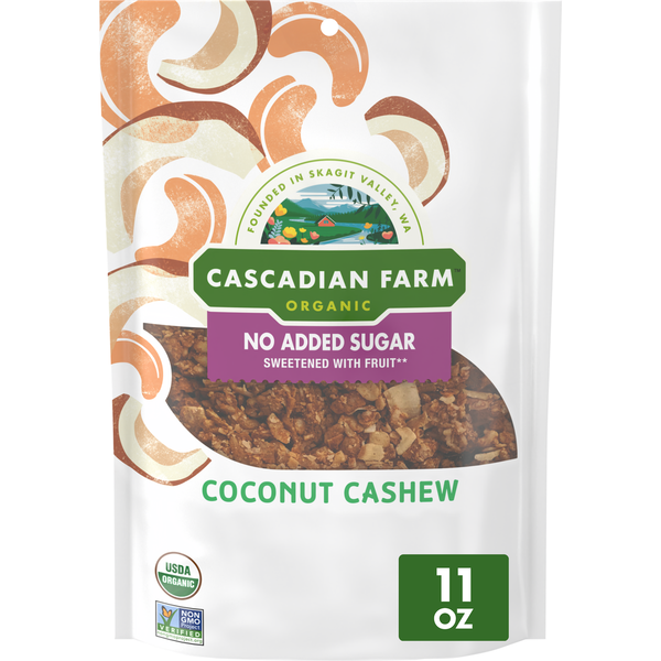 Cascadian Farm Organic No Added Sugar Coconut Cashew Granola