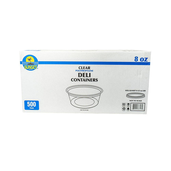 Sunset - Clear Deli Containers, 8 oz - 500 ct