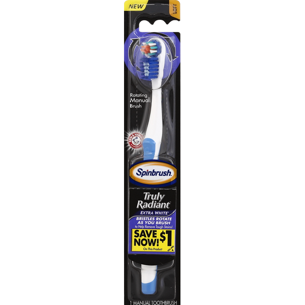 Clarks Toothbrush Arm & Hammer Toothbrush, Manual, Truly Radiant, Extra White, Soft Same ...