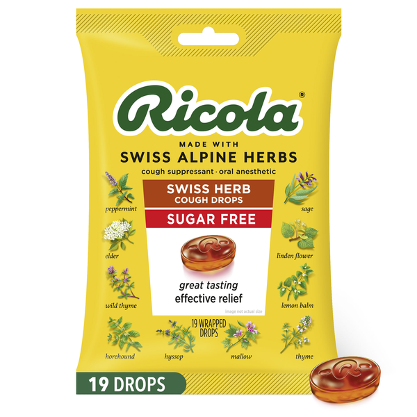 Ricoプロフ必須 Ricola Sugar Free Swiss Herb Cough Drops Same-Day Delivery or