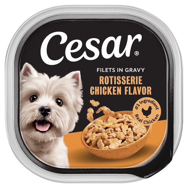 Cesar Filets in Gravy Adult Wet Dog Food, Rotisserie Chicken