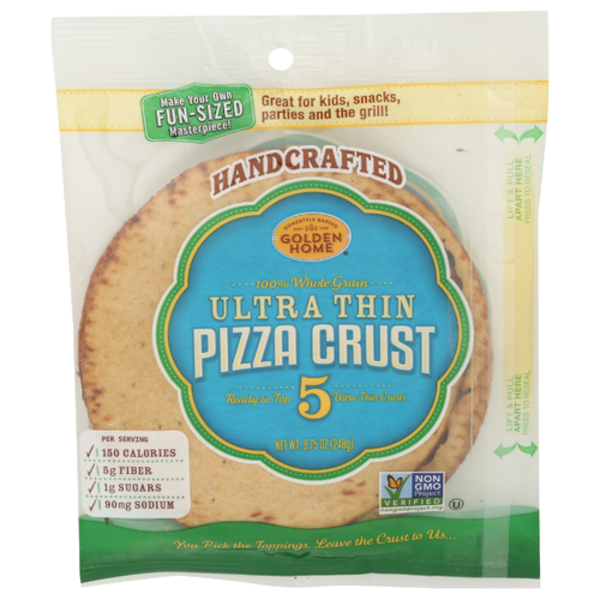 Golden Home 100% Whole Grain Ultra Thin Pizza Crust 5 Pack