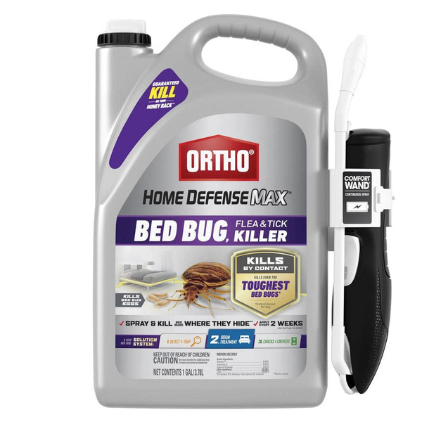 Ortho Home Defense Max Bed Bug, Flea And Tick Killer 1 Gal. Indoor Spray Bedbug, Flea And Tick Killer With Comfort Wand