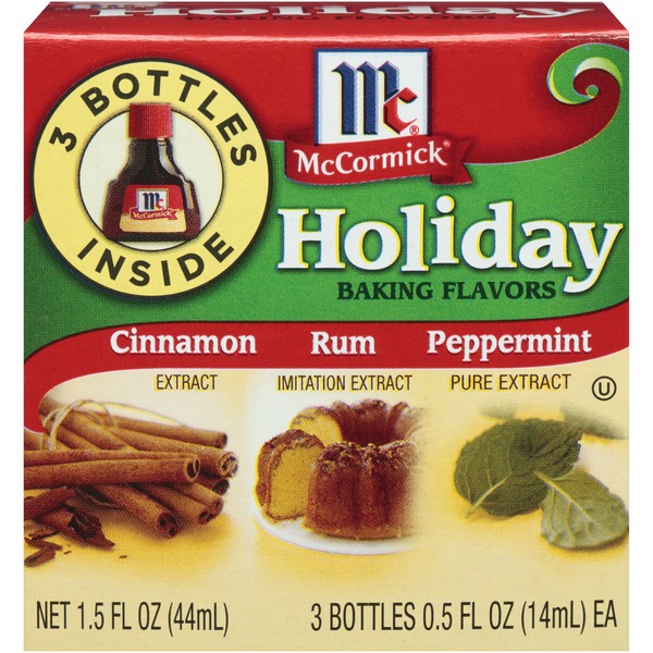 McCormick® Cinnamon Extract, Rum Imitation Extract & Peppermint Pure