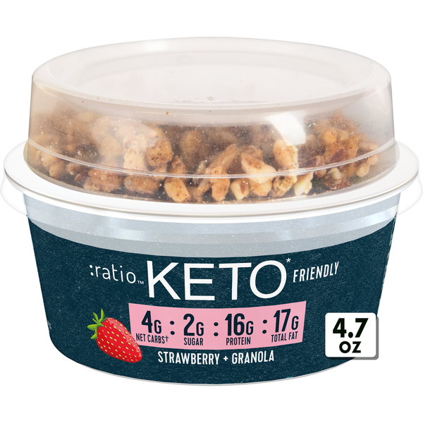 Ratio Strawberry Yogurt Cultured Keto Friendly Dairy Snack With